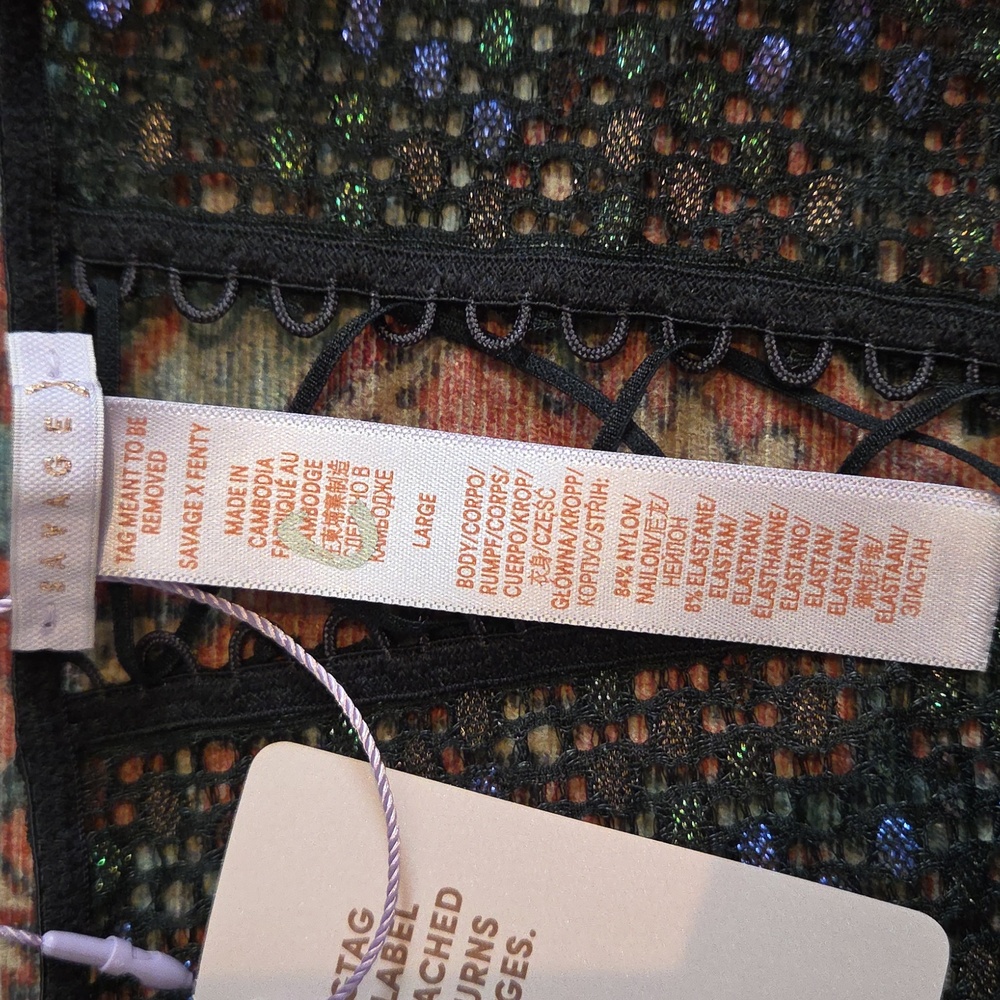Savage X Fenty Disco Lace Up Sequin Bra Set - Picture 5 of 8